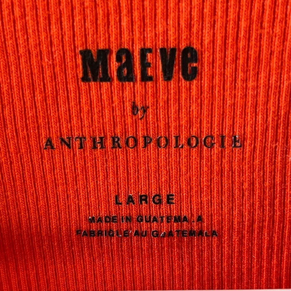 Maeve from Anthropologie Women’s Ribbed Cropped Tank Top Size L Bright Orange - Picture 2 of 4